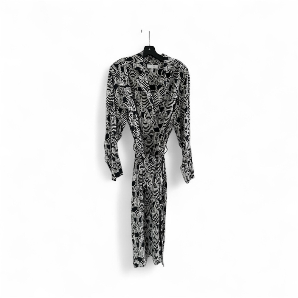 Reiss Black and White Long Sleeve Dress